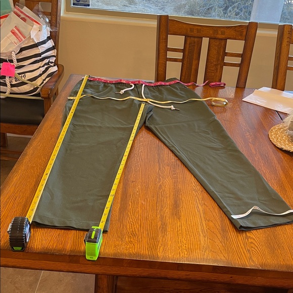 Women's Olive Drawstring Trousers - Picture 4 of 8